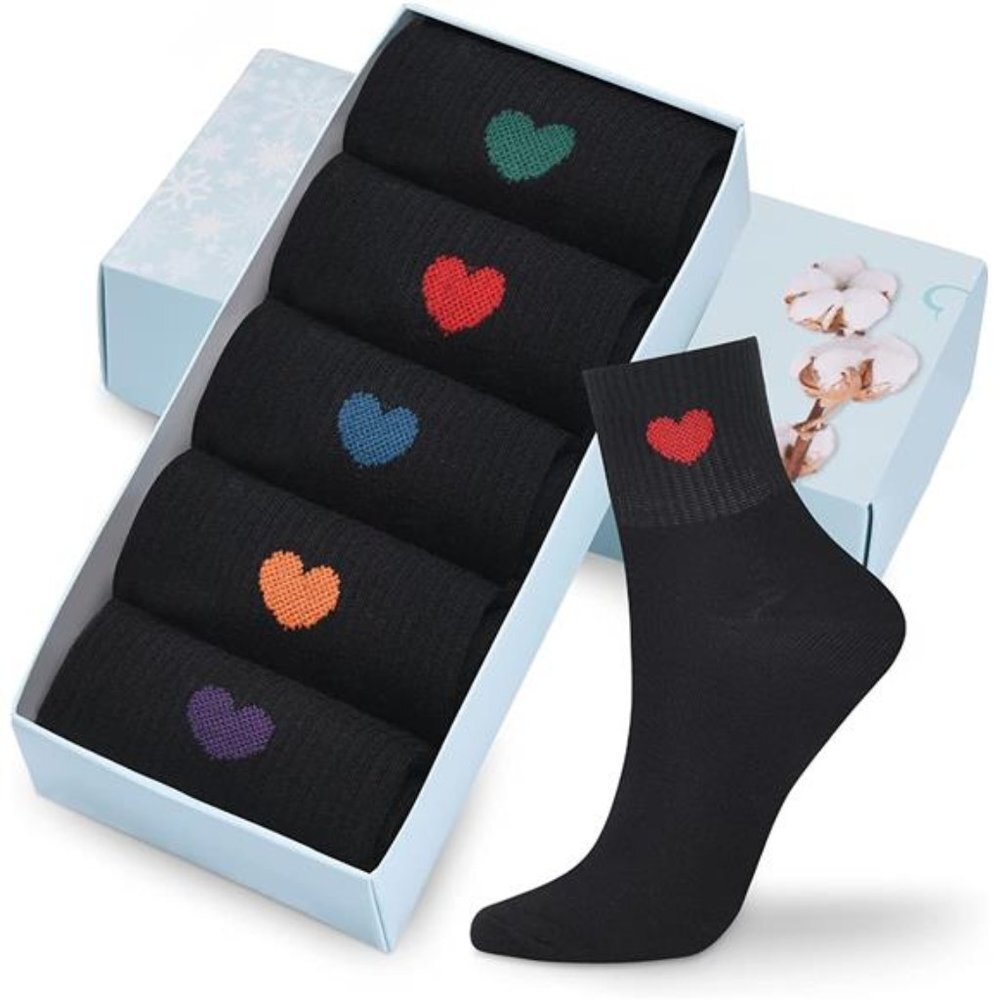 Women's Ankle Cotton Fun Cute Socks Gifts For Women (5-Pairs With gifts Box)